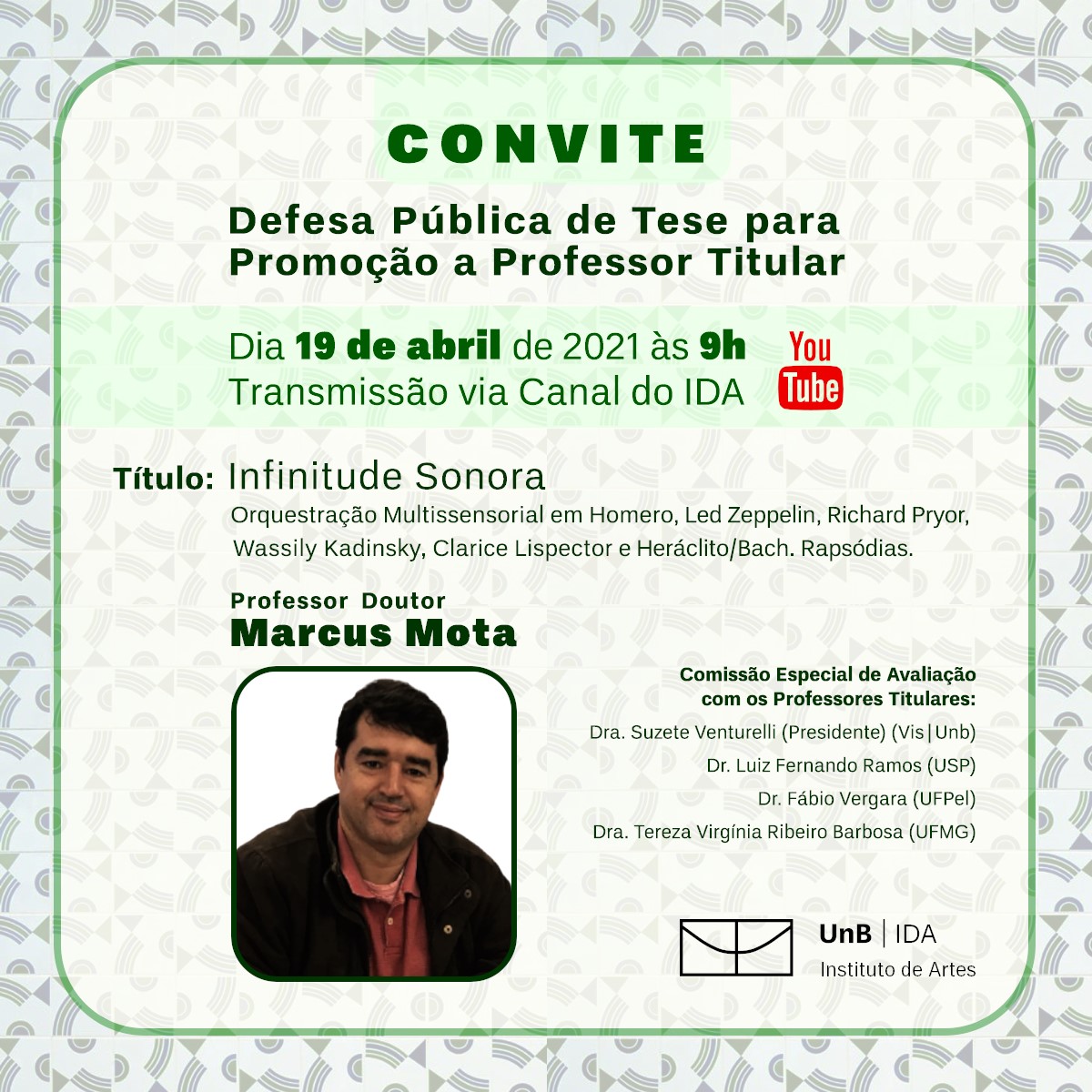 Convite Prof. Marcus Mota